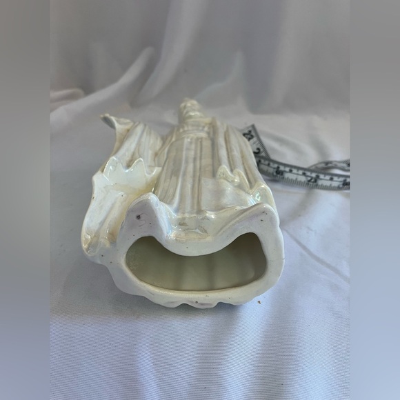 Ivory Ceramic Monk Sculpture - Picture 7 of 8